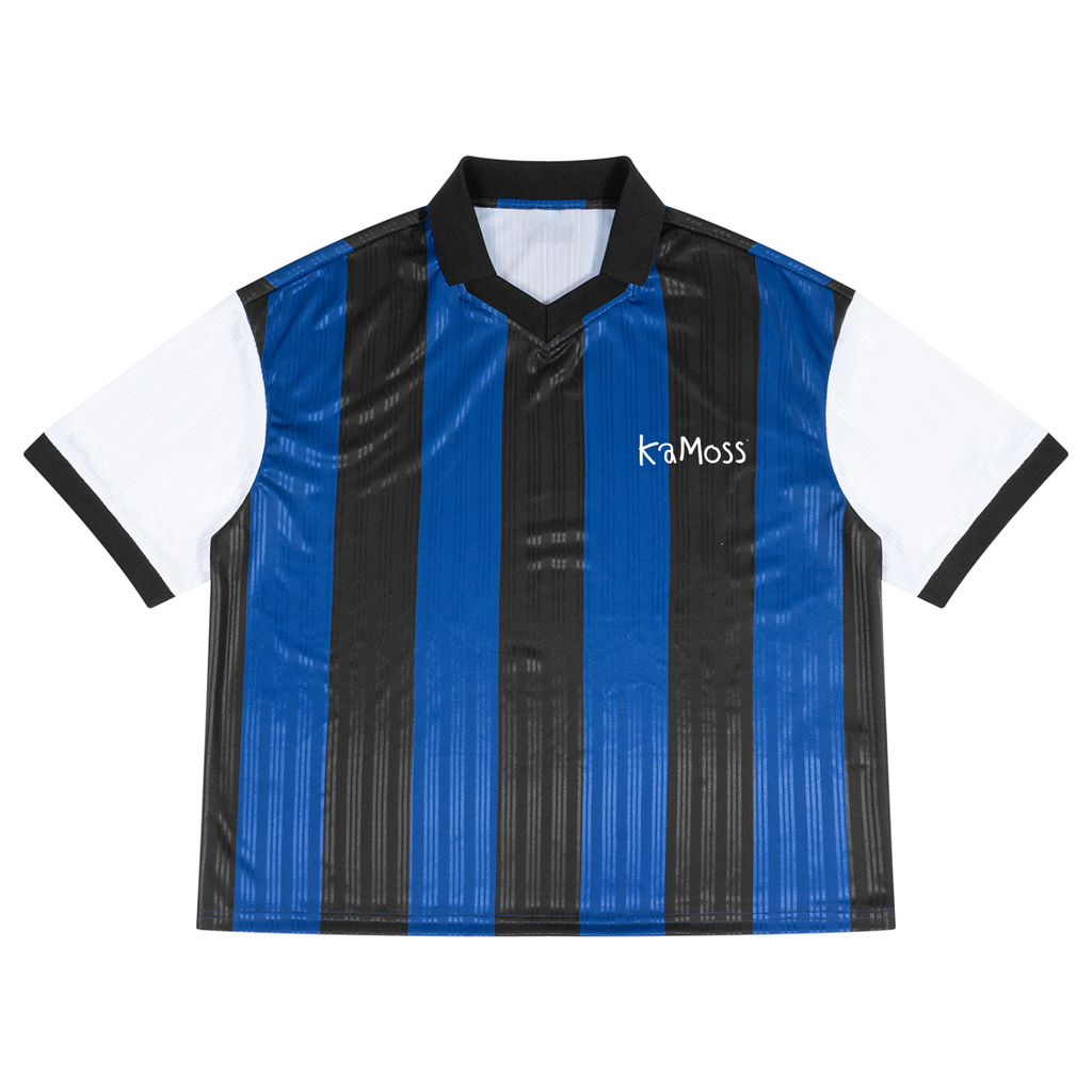 Unisex Boxy Striped Collared Soccer Jersey