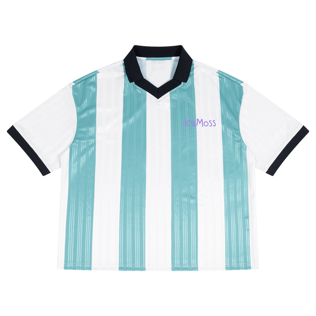 Unisex Boxy Striped Collared Soccer Jersey