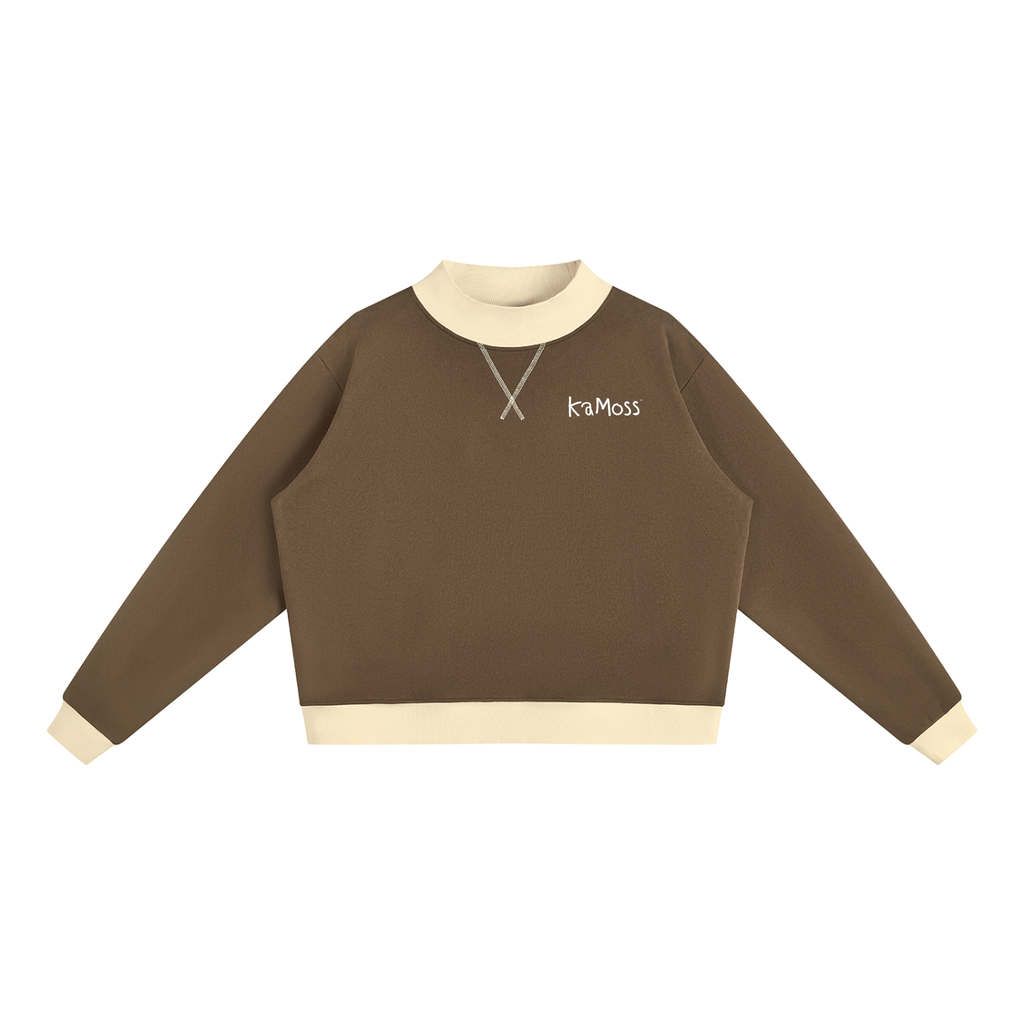 Women’s Mock Neck Crewneck Sweatshirt