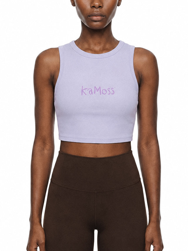 Lilac Rib Crop Tank