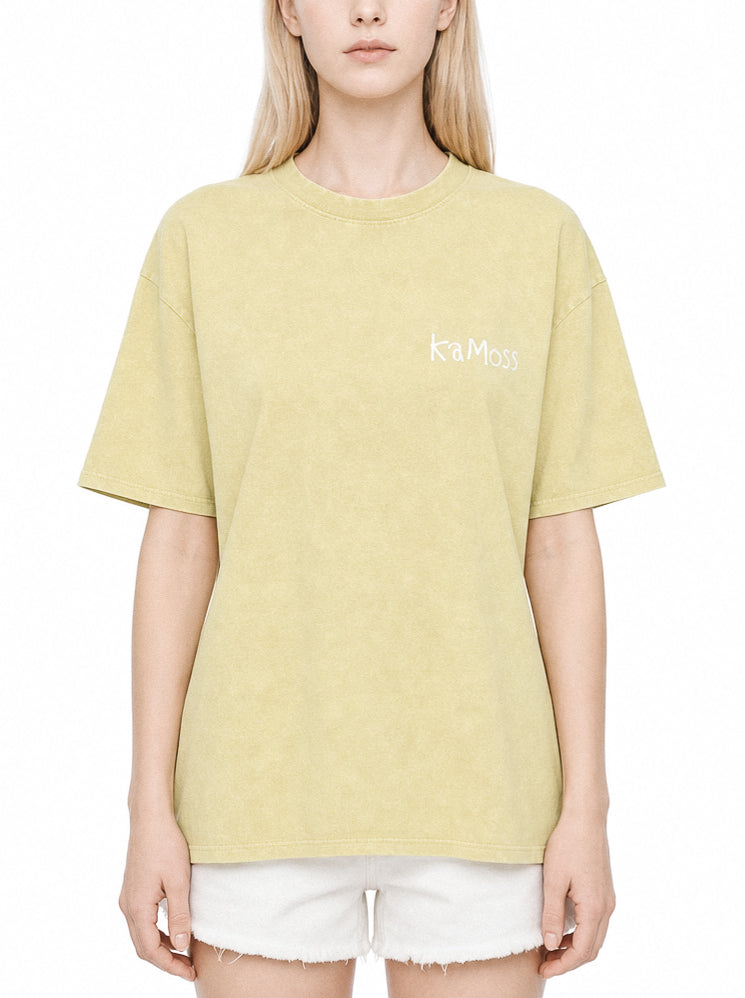 Snow Washed Oversized Cotton T-Shirt