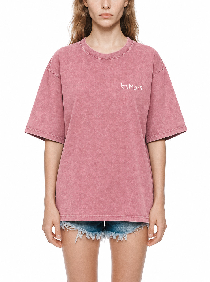Snow Washed Oversized Cotton T-Shirt